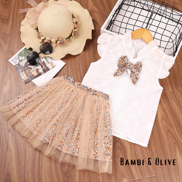 Floral Mist Set - Girls Tulle skirt